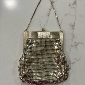 Whiting & Davis Silver Mesh Evening Wristlet Bag
